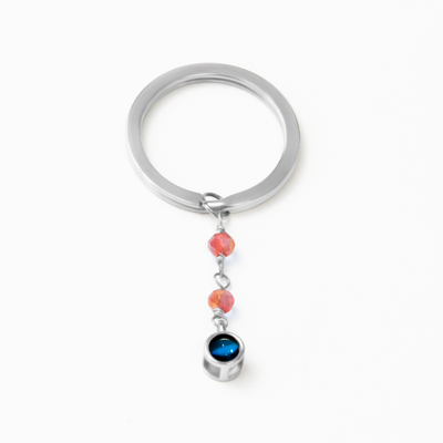 Photo Personalization Fashion Round Colored Beads Keychain