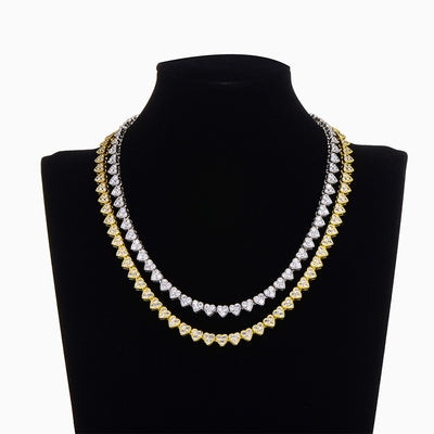 Fashionable Heart Zircon Gold Plated Necklace