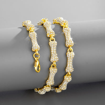 Fashionable Dog bones Alloy Diamond Necklace