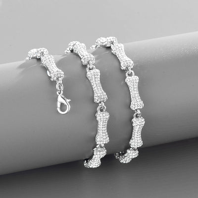 Fashionable Dog bones Alloy Diamond Necklace