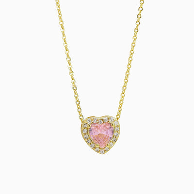 December Birthstone Heart-Shaped Diamond Pendant Necklace