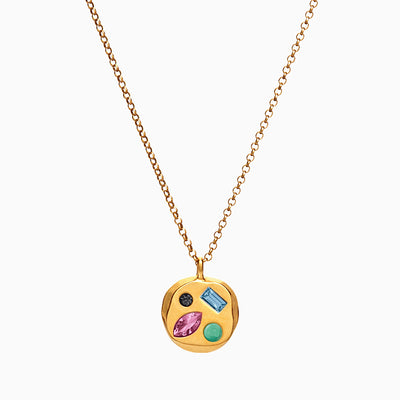 December Birthstone Necklace With Colored Gemstones