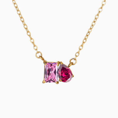 December Birthstone Double Shaped Gemstone Necklace