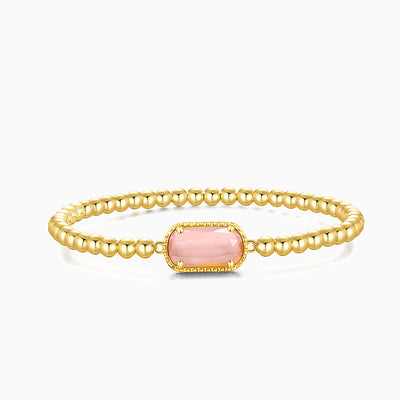 December Birthstone Square And Round Beaded Bracelet