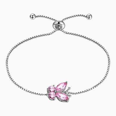 December Birthstone Butterfly Adjustable Bracelet