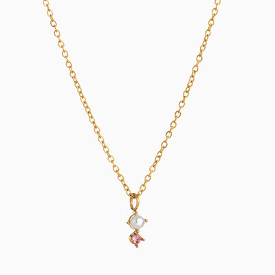 December Birthstone And Pearl Simple Necklace