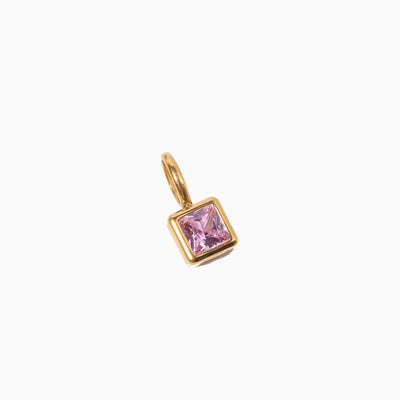 December Birthstone DIY Square Zircon Pendant Necklace