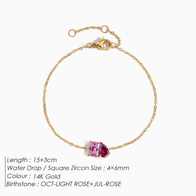 December Birthstone Double Shaped Gemstone Bracelet