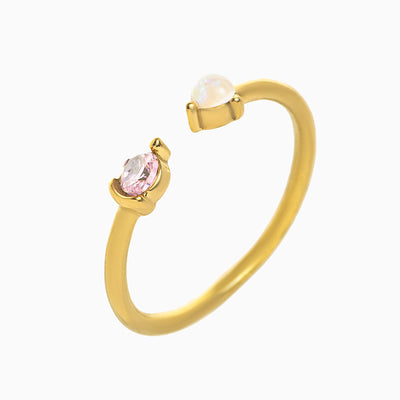 December Birthstone Open Two-Gemstone Ring