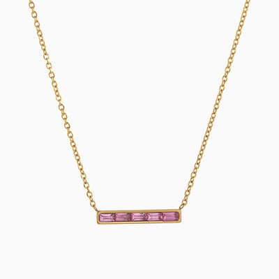 December Birthstone Bar Pendant Necklace