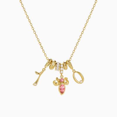December Birthstone Number Multi-Charm Pendant Necklace
