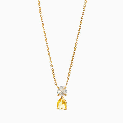 December Birthstone Teardrop-Shaped Diamond Pendant Luxury Necklace