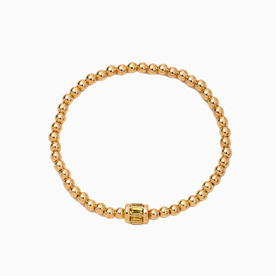 December Birthstone Natural Stone Gold Beads Beaded Bracelet