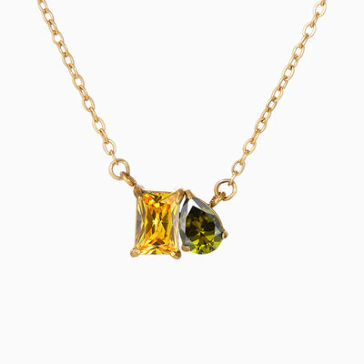 December Birthstone Double Shaped Gemstone Necklace
