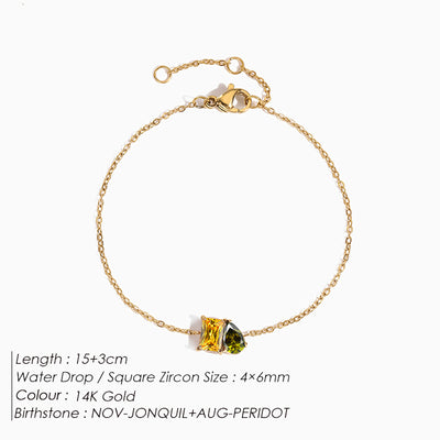 December Birthstone Double Shaped Gemstone Bracelet