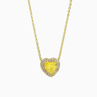 December Birthstone Heart-Shaped Diamond Pendant Necklace