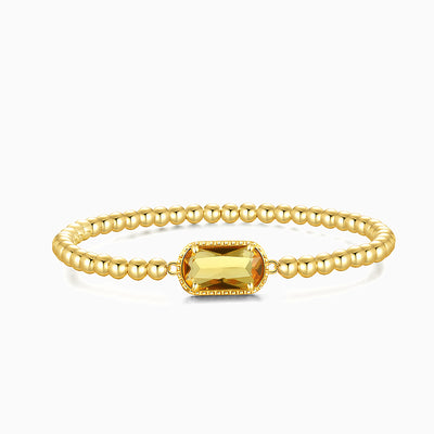 December Birthstone Square And Round Beaded Bracelet
