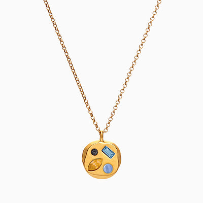 December Birthstone Necklace With Colored Gemstones