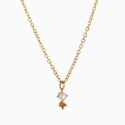 December Birthstone And Pearl Simple Necklace