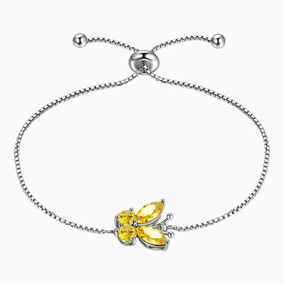 December Birthstone Butterfly Adjustable Bracelet