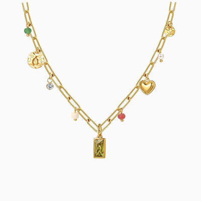 December Birthstone Multi-Charm Pendant Necklace