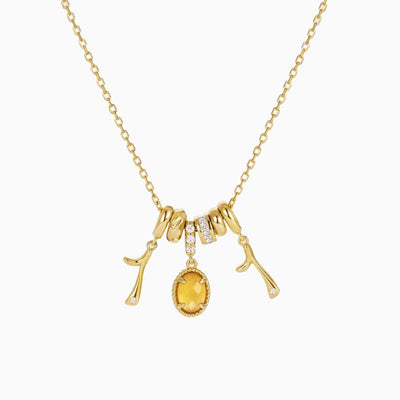 December Birthstone Number Multi-Charm Pendant Necklace