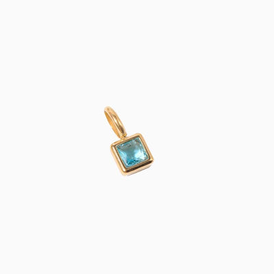 December Birthstone DIY Square Zircon Pendant Necklace