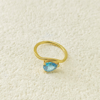 December Birthstone Teardrop Ring
