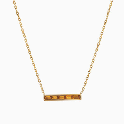 December Birthstone Bar Pendant Necklace