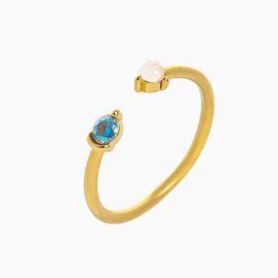 December Birthstone Open Two-Gemstone Ring