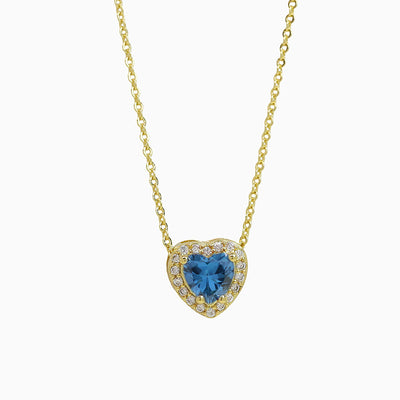 December Birthstone Heart-Shaped Diamond Pendant Necklace