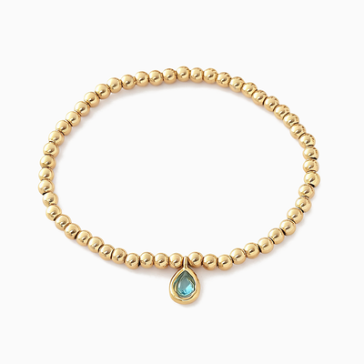 December Birthstone Teardrop Charm Bracelet