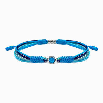 December Birthstone Round Bead Adjustable Braided Bracelet