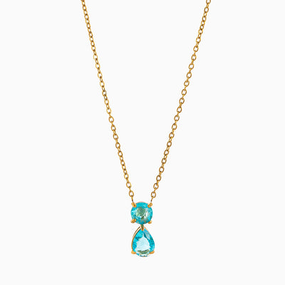December Birthstone Teardrop-Shaped Diamond Pendant Luxury Necklace