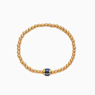 December Birthstone Natural Stone Gold Beads Beaded Bracelet