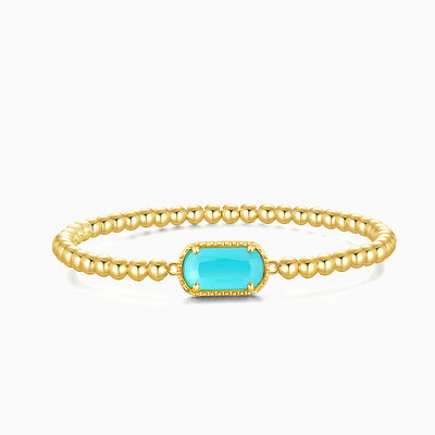 December Birthstone Square And Round Beaded Bracelet