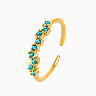 December Birthstone Inlaid With Multiple Gemstones Light Luxury Ring