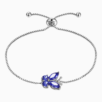 December Birthstone Butterfly Adjustable Bracelet