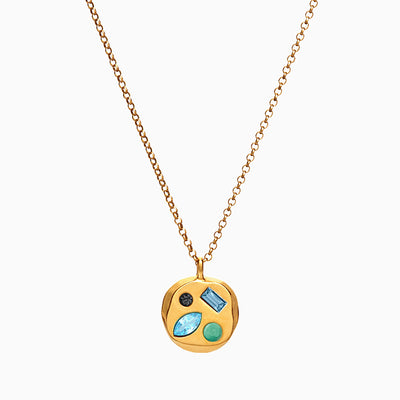December Birthstone Necklace With Colored Gemstones