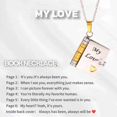Fashionable Love Lettering Book Necklace