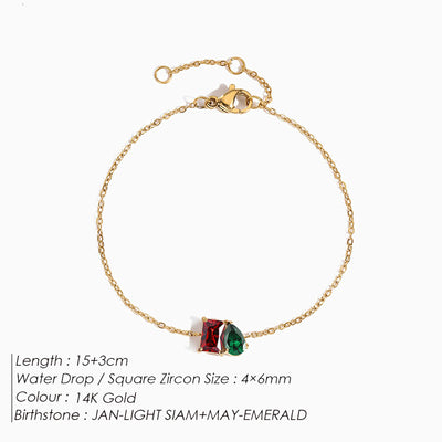 December Birthstone Double Shaped Gemstone Bracelet