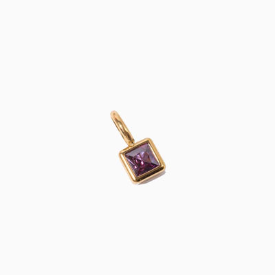December Birthstone DIY Square Zircon Pendant Necklace