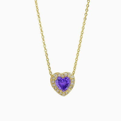 December Birthstone Heart-Shaped Diamond Pendant Necklace