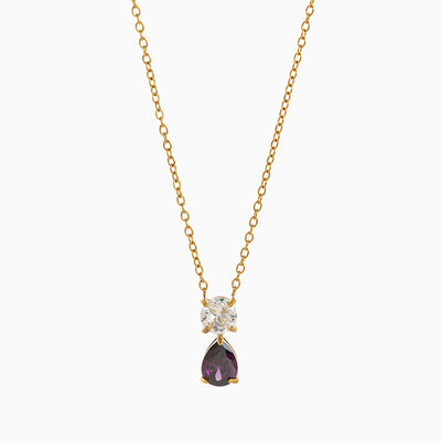 December Birthstone Teardrop-Shaped Diamond Pendant Luxury Necklace