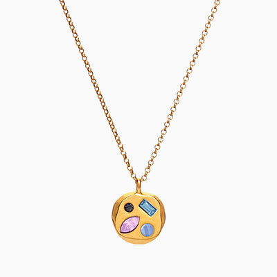 December Birthstone Necklace With Colored Gemstones