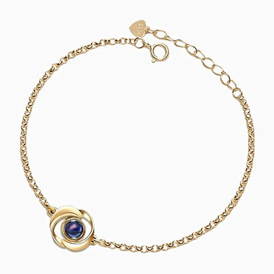 Projection Customized Photo Hollow Flower Shape Bracelet