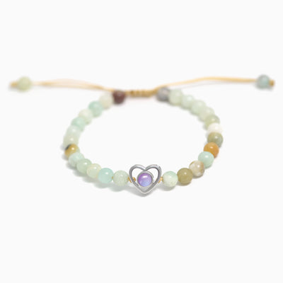 Projection Photo Customed Organic Stone Heart Bracelet