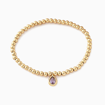 December Birthstone Teardrop Charm Bracelet