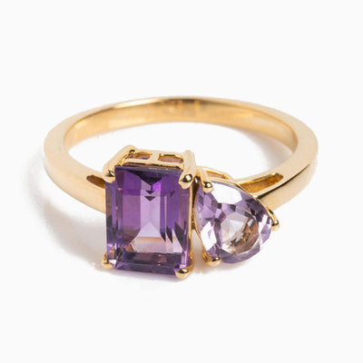 December Birthstone Double Shaped Gemstone Ring