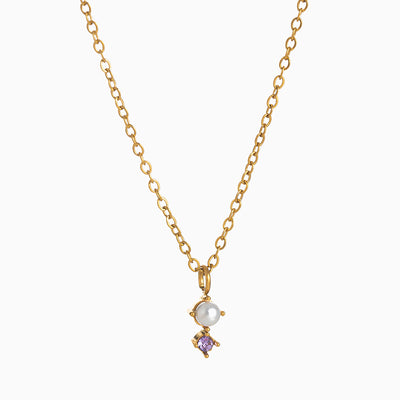 December Birthstone And Pearl Simple Necklace